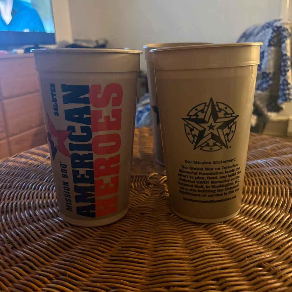 🇺🇸 Mission BBQ Reusable Tumblers – Set of 4 | American Heroes 🇺🇸